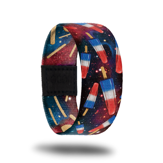 Be Cool-Sold Out-ZOX - This item is sold out and will not be restocked. Black and red space scene with red, white and blue popsicles. Inside is the same but it's just the Popsicle stick and says Be Cool.