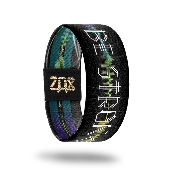 Be Strong-Sold Out-ZOX - This item is sold out and will not be restocked. Outside is solid black with two bold gradient multicolored lines. Inside is a heartbeat wave. Inside is the same and reads Be Strong.