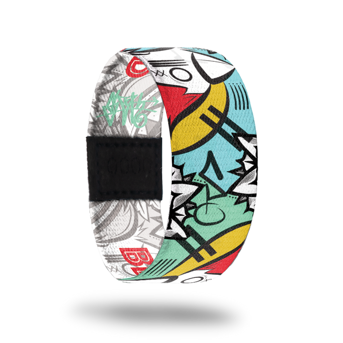 Beautiful Mind-Sold Out-ZOX - This item is sold out and will not be restocked. White strap with primary colored graffiti  all over. Inside is the same in white and grey and reads Beautiful Mind.