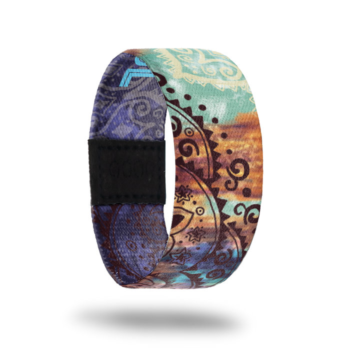 beYOUtiful-Sold Out-ZOX - This item is sold out and will not be restocked. Grungy blue, brown and navy watercolor. Brown paisley design on top. Inside is the same design but in all navy and greay and reads BeYOUtiful.