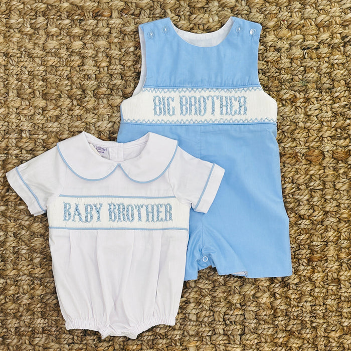 Big Brother Smocked Blue Jon Jon