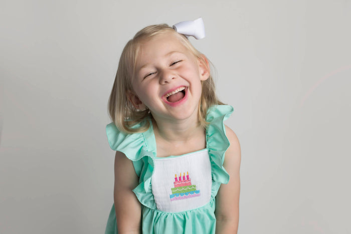Birthday Cake Flutter Sleeve Dress