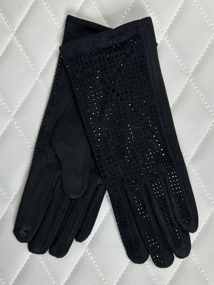 Black Covered Gem Gloves