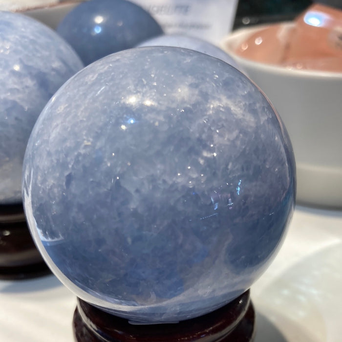 Blue calcite sphere