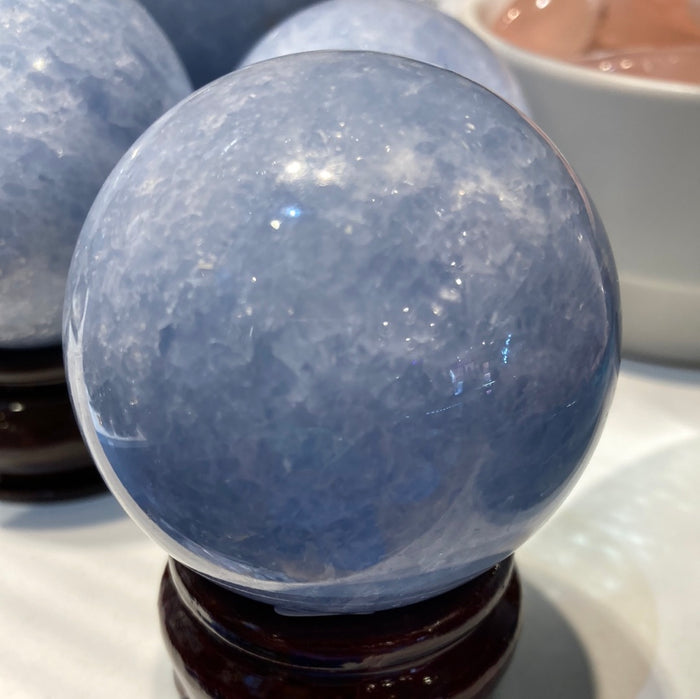 Blue calcite sphere