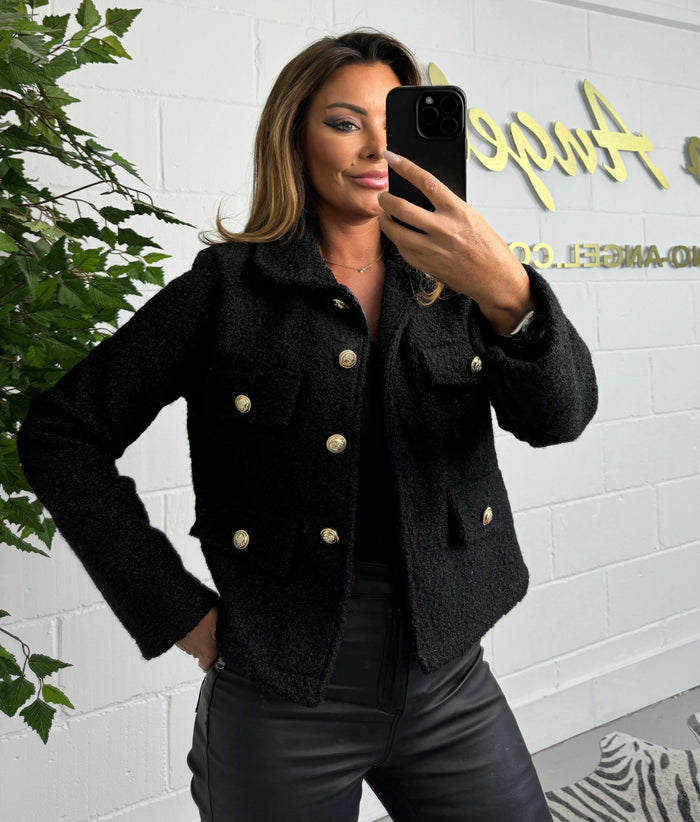 Boucle Gold Button Up Jacket (2 Colours)
