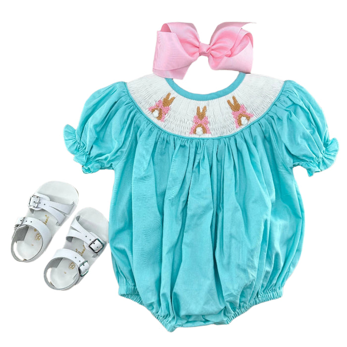 Bunny & Bow Romper in Mint