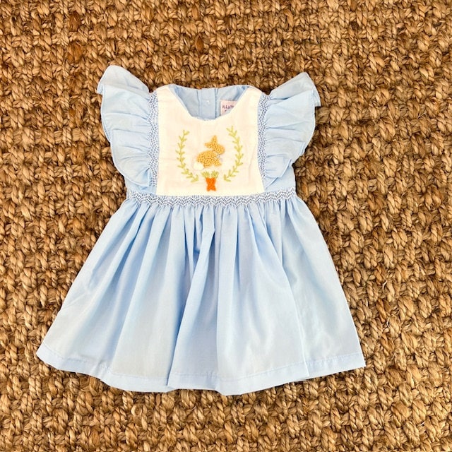 Bunny French Knot Avignon Dress in Blue
