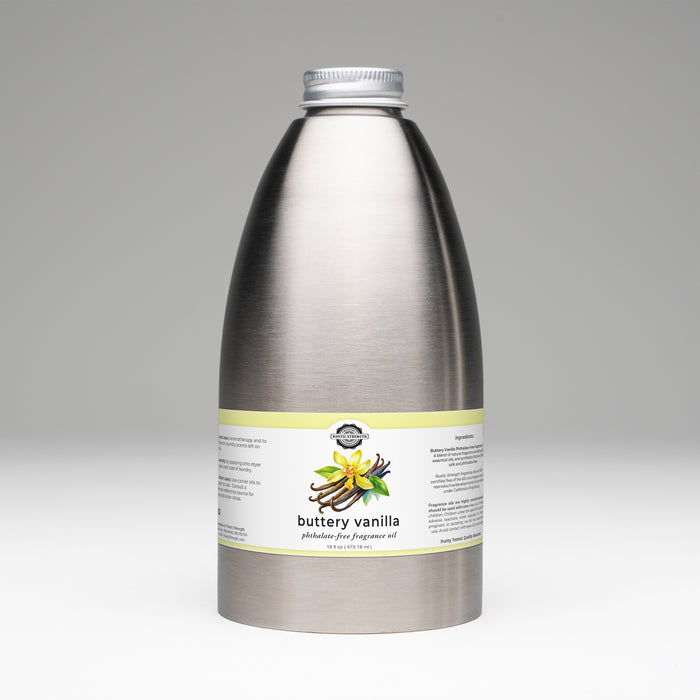 Rustic Strength - Phthalate-Free Fragrance Oil | 16oz Stainless Steel Bottle | Buttery Vanilla