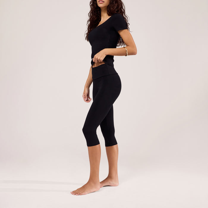 Capri Lightweight Leggings - Black