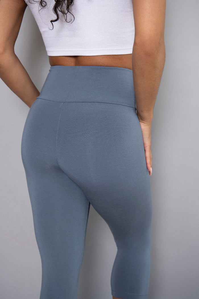 Capri Lightweight Leggings - Steel Blue
