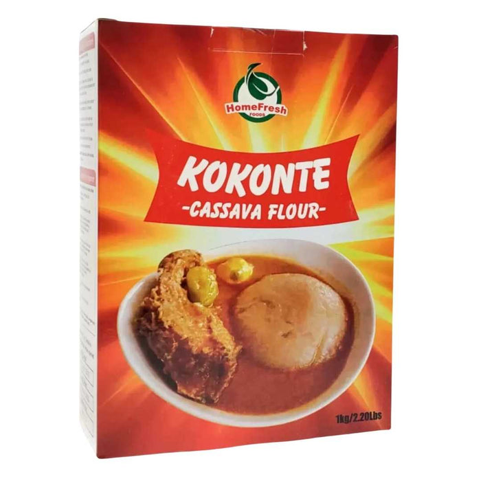 Cassava Flour Kokonte 1kg (2.2 lbs), traditional Ghanaian cassava flour mix for preparing smooth kokonte or fufu to enjoy with soups and stews.