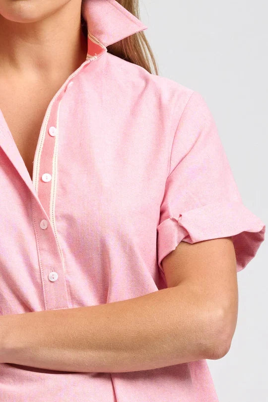CATIE DRESS in Coral Oxford by Shirty
