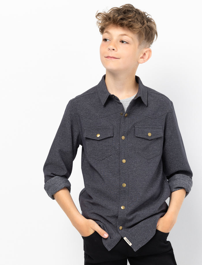 Chemise en denim unie pour garçon
