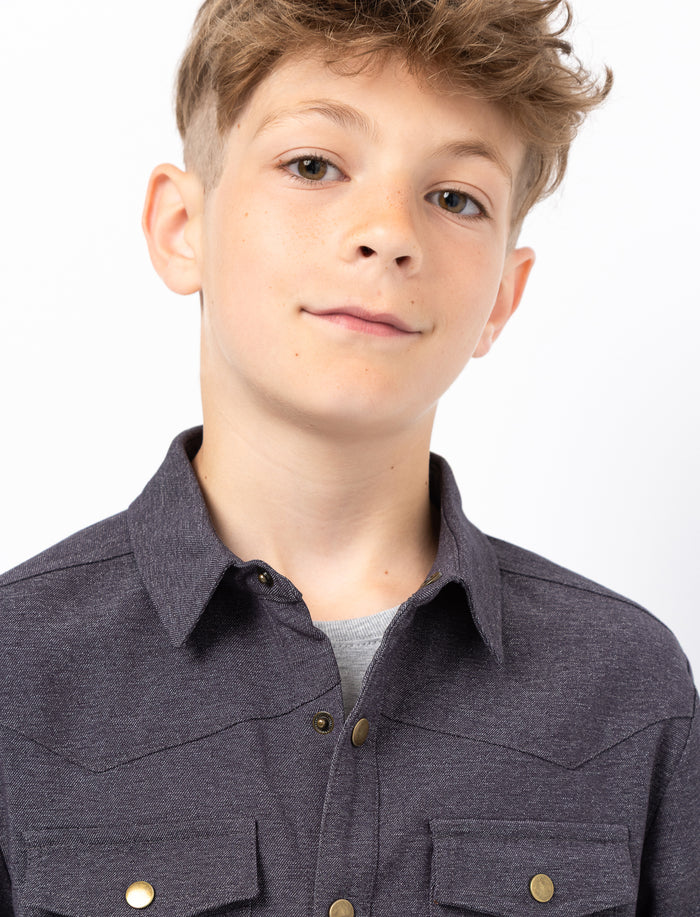 Chemise en denim unie pour garçon