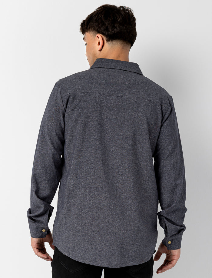 Chemise en denim unie pour homme