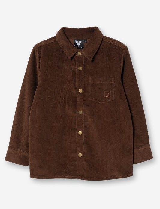 Chemise en velours côtelé unie pour garçon