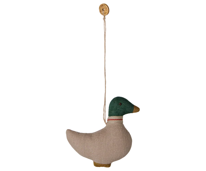 Christmas Ornament - Duck - Green/Sand