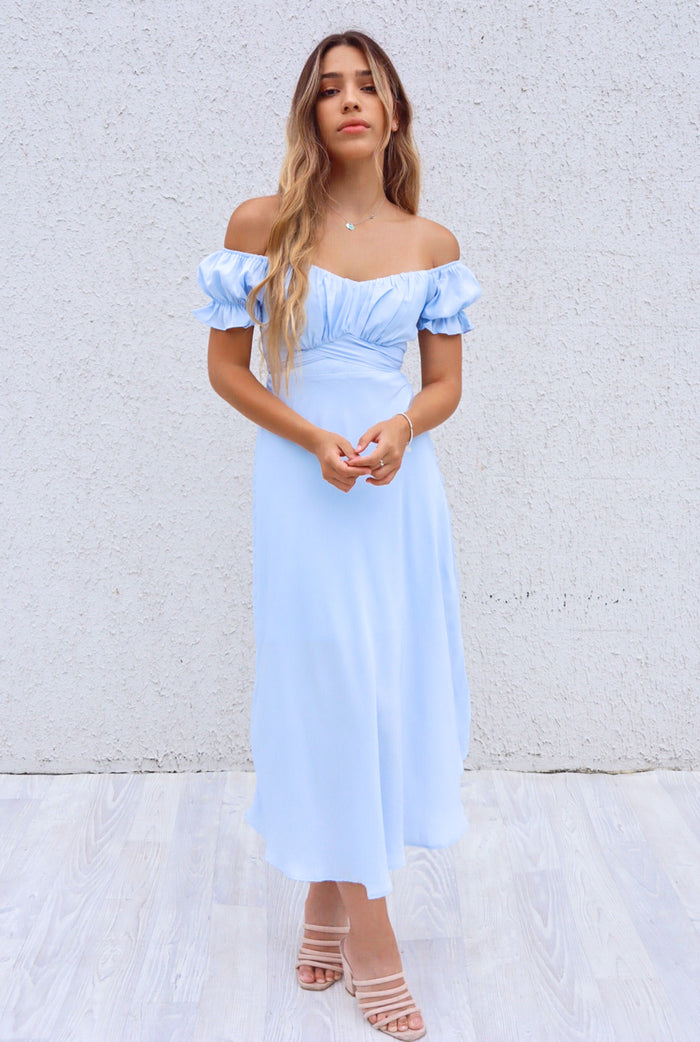 Claudia Midi Dress - Baby Blue - Runway Goddess