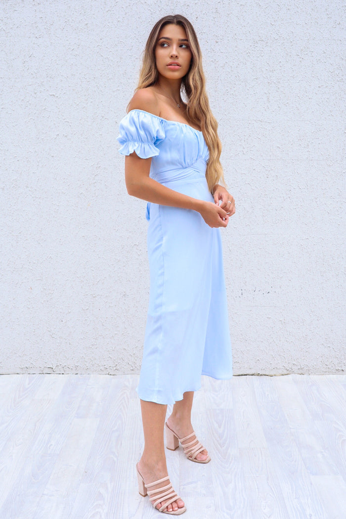 Claudia Midi Dress - Baby Blue - Runway Goddess