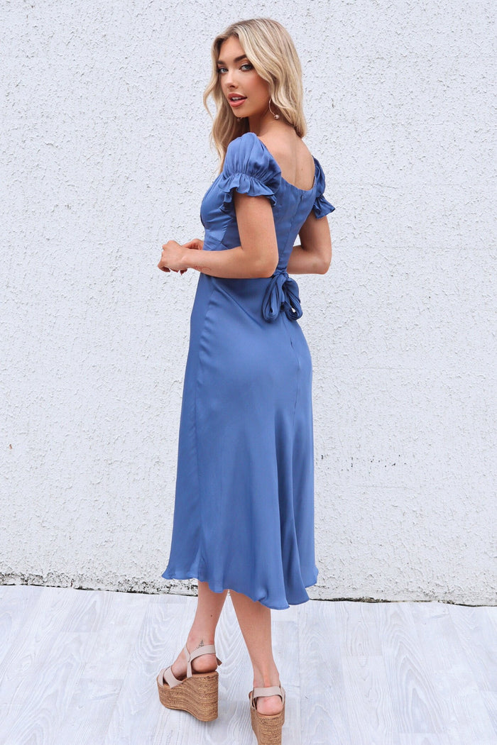 Claudia Midi Dress - Midnight Blue - Runway Goddess