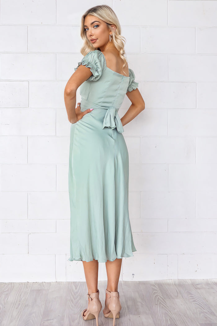 Claudia Midi Dress - Sage - Runway Goddess