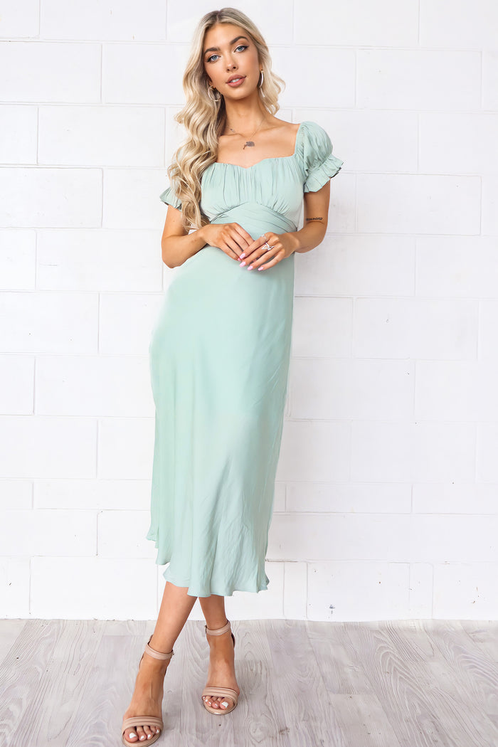 Claudia Midi Dress - Sage - Runway Goddess