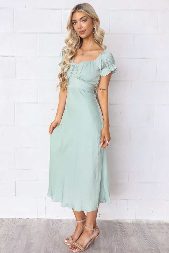 Claudia Midi Dress - Sage - Runway Goddess