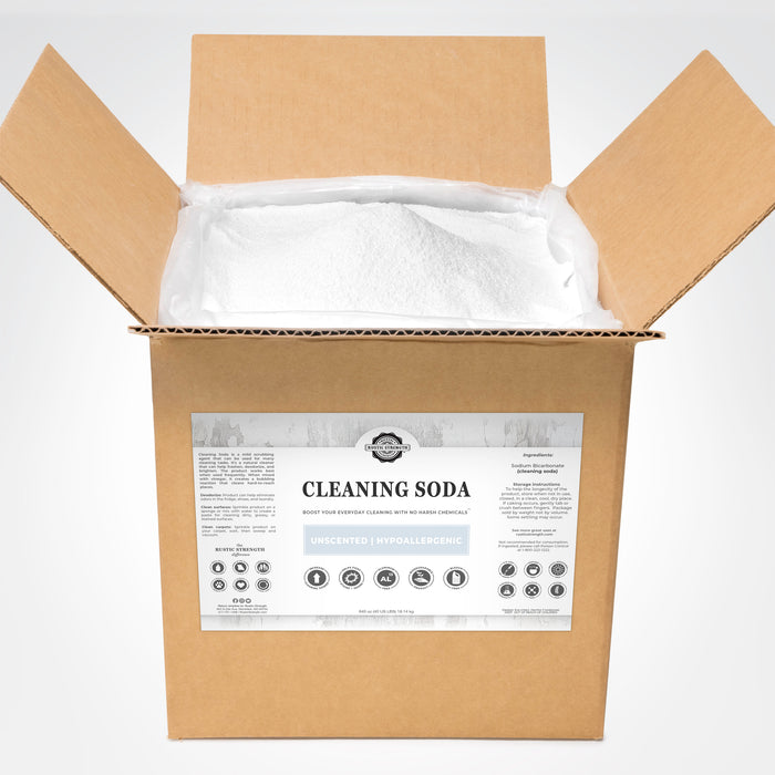 Rustic Strength - Cleaning Soda | 40LB Bag-in-Box | Unscented/Hypoallergenic
