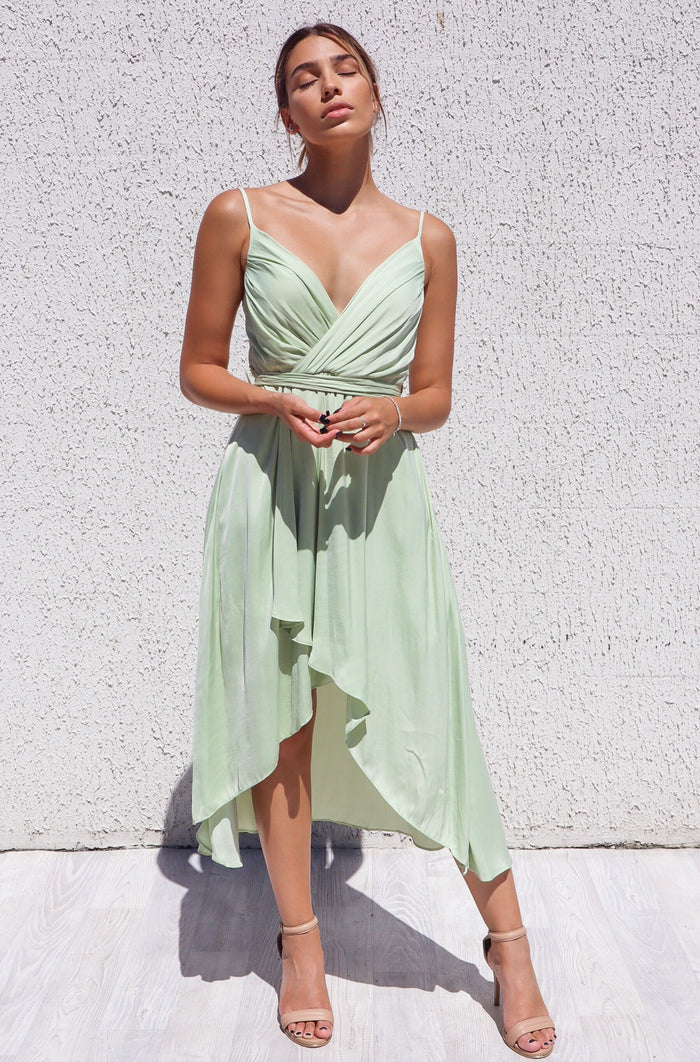 Cloud Nine Dress - Pistachio Sage - Runway Goddess