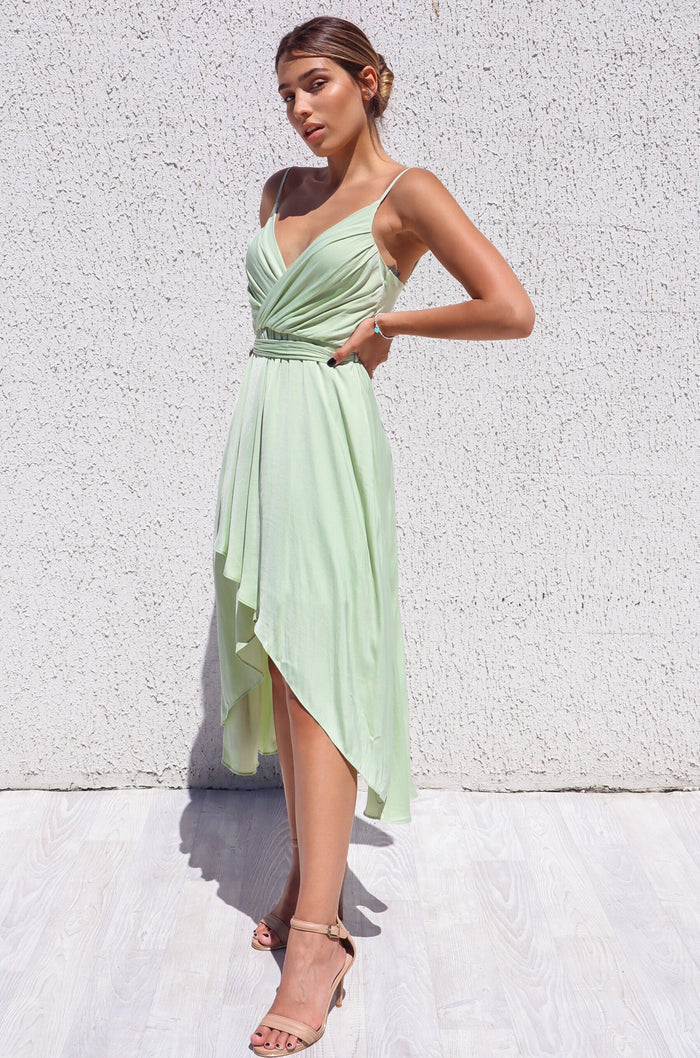Cloud Nine Dress - Pistachio Sage - Runway Goddess