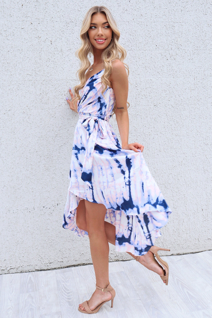 Cloud Nine Dress - Violet/Navy - Runway Goddess