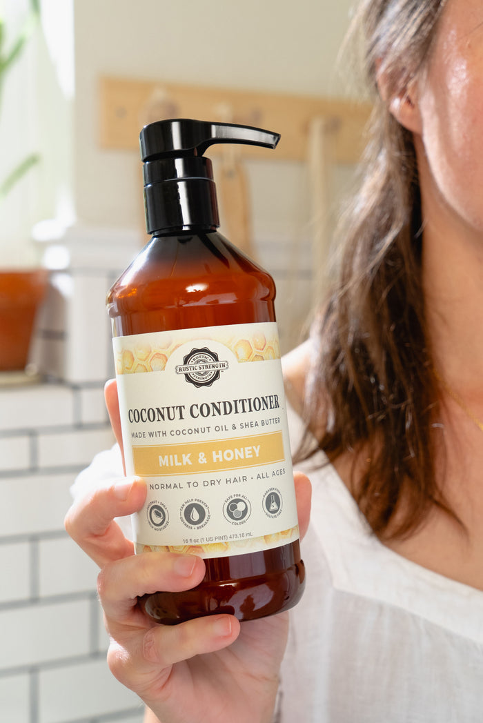 Rustic Strength, Coconut Conditioner, 16oz Plastic, Milk & Honey