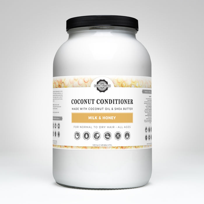 Rustic Strength, Coconut Conditioner, 128oz Glass, Milk & Honey