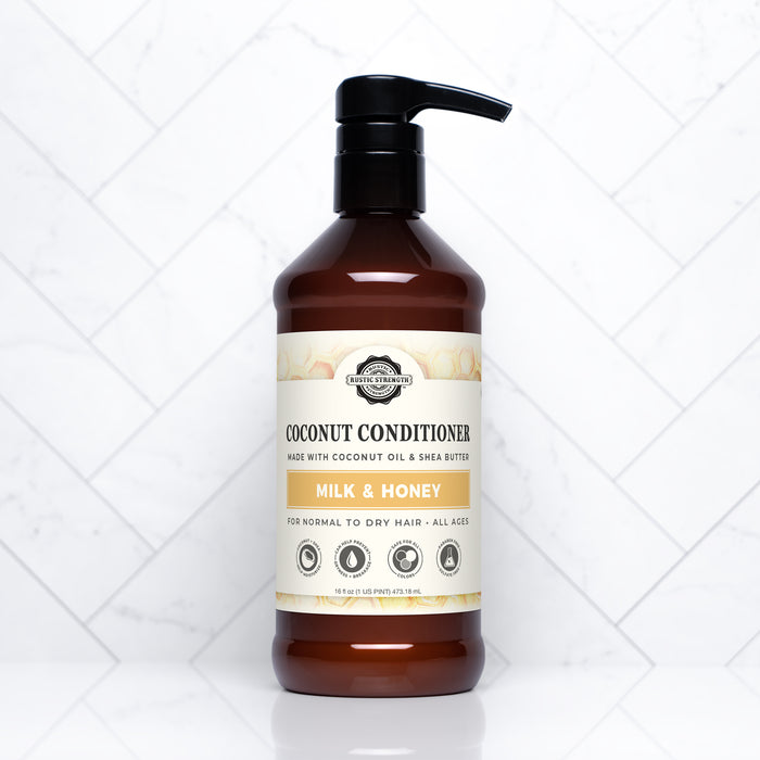 Rustic Strength, Coconut Conditioner, 16oz Plastic, Milk & Honey