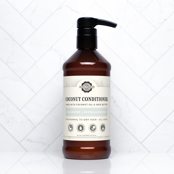 Rustic Strength, Coconut Conditioner, 16oz Plastic, Unscented