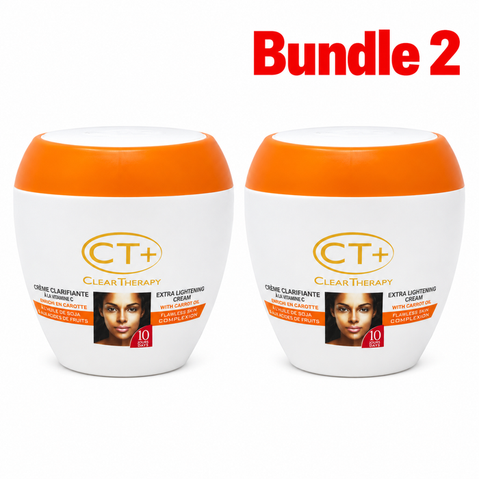 CT+ Clear Therapy Carrot Cream, moisturizing skincare cream enriched with carrot-inspired ingredients, designed to hydrate and soften skin while helping promote a smoother, more even-looking, and radiant complexion.