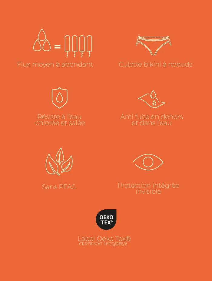 Culotte de bain menstruelle à nœuds Ligie