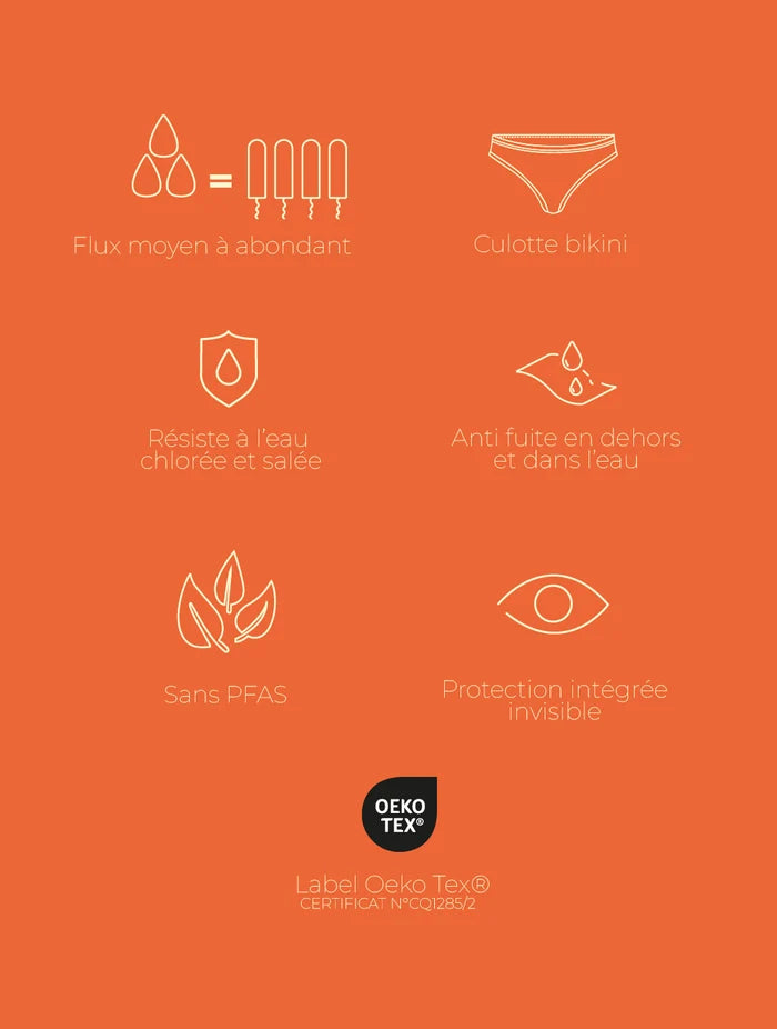 Culotte de bain menstruelle Héliades pour ados