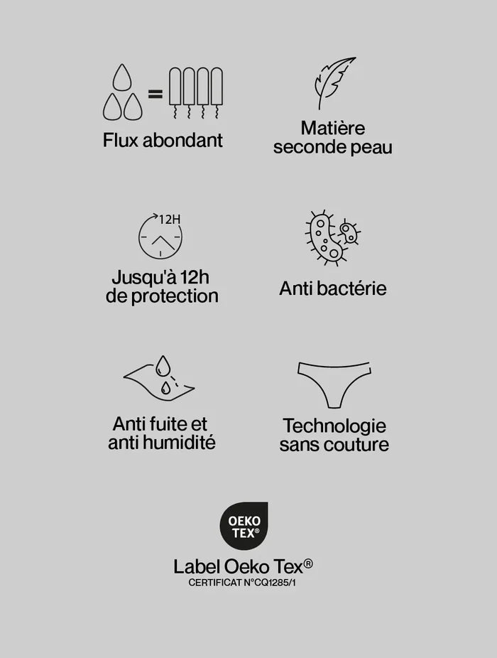 Culotte menstruelle microfibre Artémis Rouge