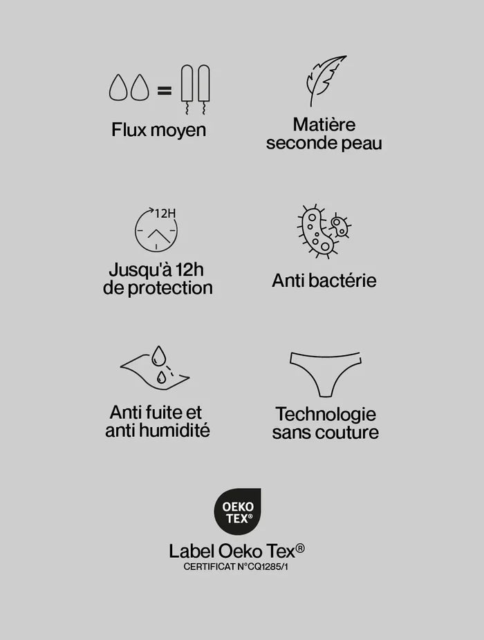 Culotte menstruelle microfibre Séléné - Les rouges