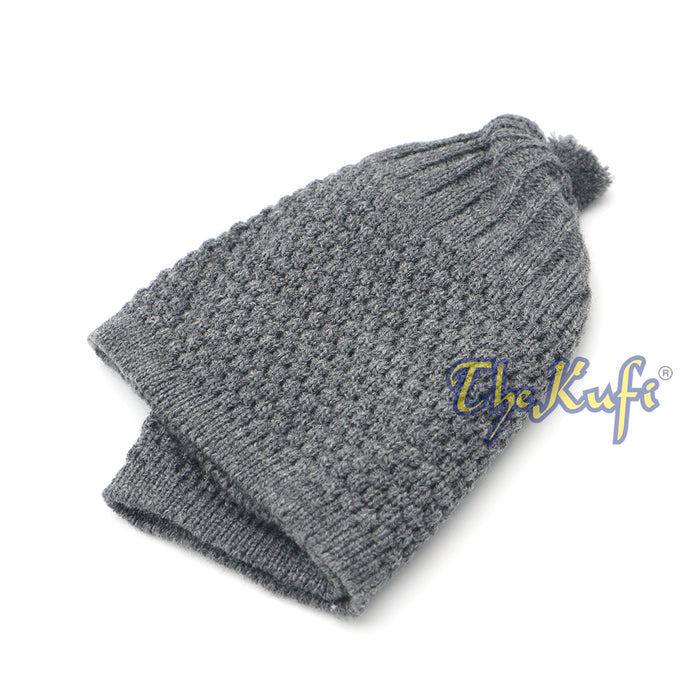 Dark Gray Turkish-Style Warm Stretchy Beanie Cap One-Size