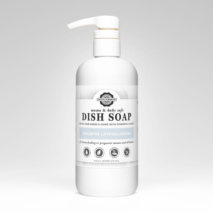 Rustic Strength, Dish Soap, 16 oz Plastic, Mama & Baby Safe Unscented