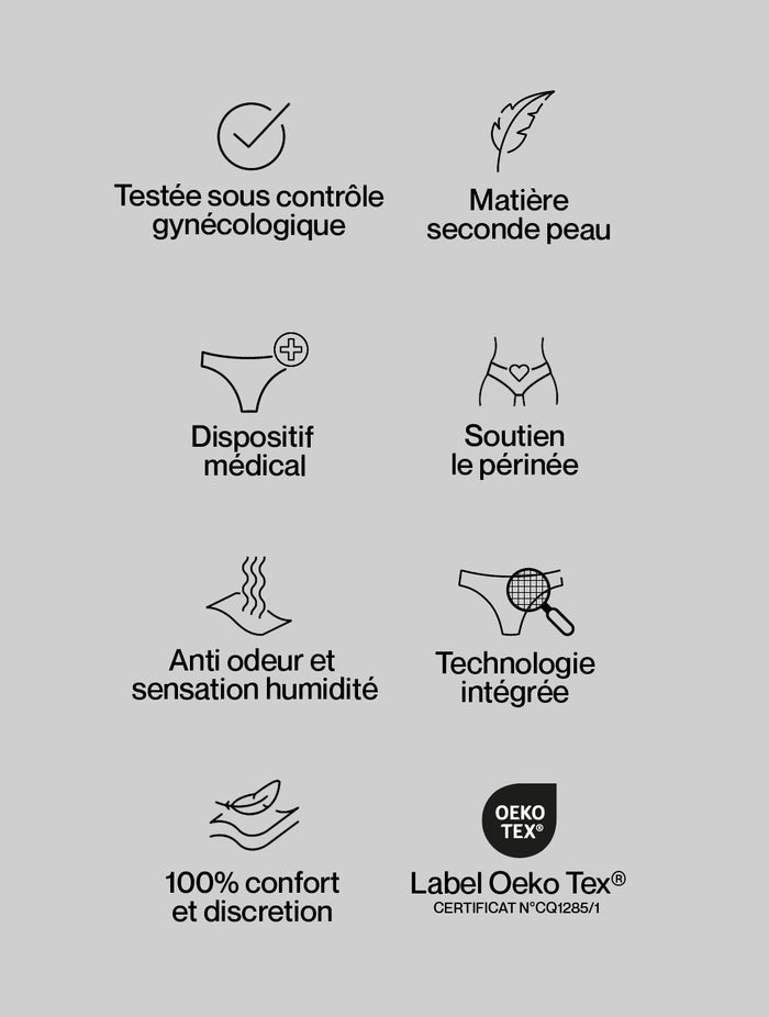 Dispositif médical - Culotte de soutien réduisant les fuites urinaires à l'effort