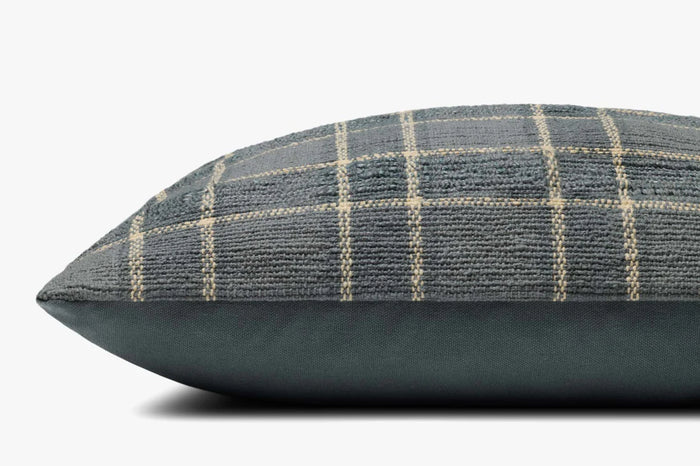 Dusty Blue Plaid Down Pillow