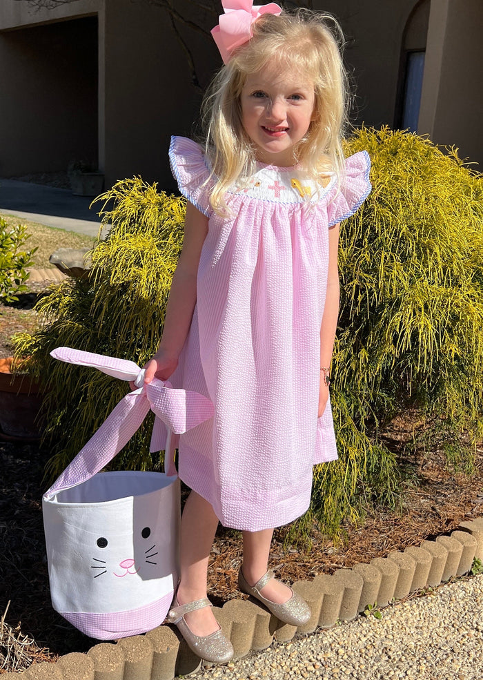 Easter Basket Pink Seersucker