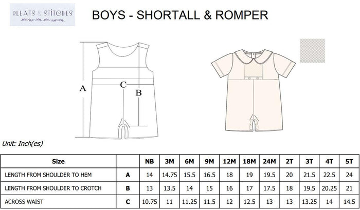 Easter Bunny Smocked Shortall in Tan