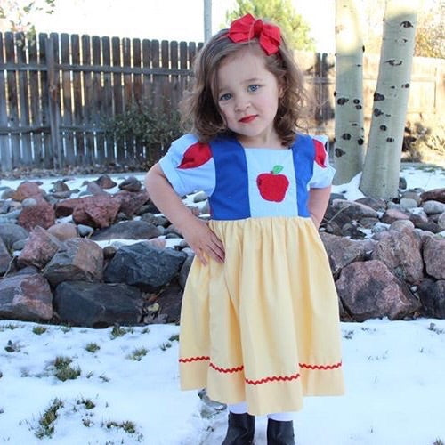 Embroidered Apple princess dress - inspired by Snow White