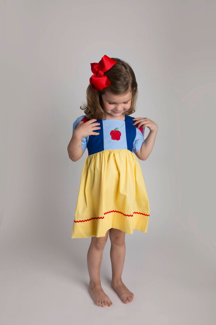 Embroidered Apple princess dress - inspired by Snow White