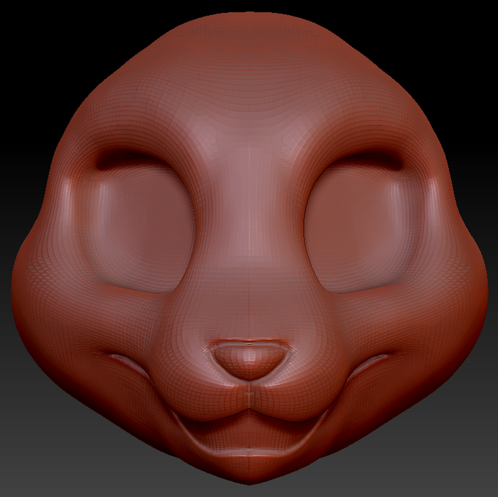 Feminine Toony Bunny Static Jaw Head Base Variant 1
